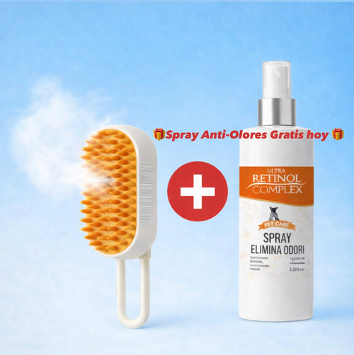 VaporPet™ – Cepillo de Vapor 3 en 1 (Masaje, Limpieza y Quita Pelo)