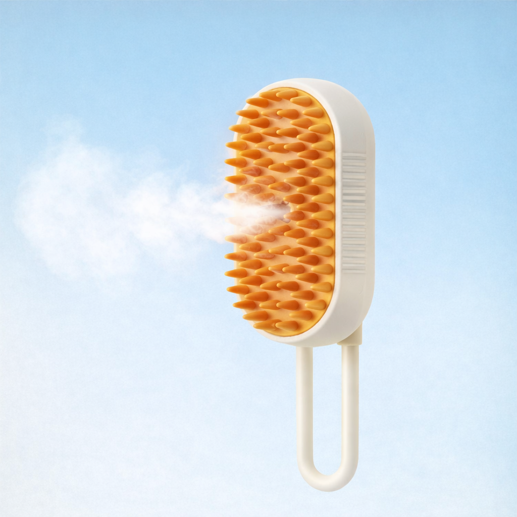 VaporPet™ – Cepillo de Vapor 3 en 1 (Masaje, Limpieza y Quita Pelo)